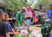 Wujud Kepedulian TNI kepada Masyarakat, Koramil 02/Babatoman Beri Bantuan Korban Banjir