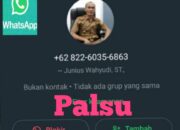 WhatsApp Mengatas Namakan Junius Wahyudi ST, ini Akun Palsu