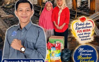PJS Muba Salurkan Paket Sembako Kepada Korban Kebakaran di Desa Bumi Ayu