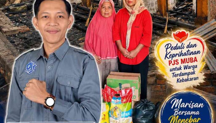 PJS Muba Salurkan Paket Sembako Kepada Korban Kebakaran di Desa Bumi Ayu