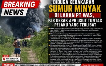 Diduga Kebakaran Sumur Minyak di Lahan PT WAS, PJS Desak APH Usut Tuntas Pelaku yang Terlibat Berinisial “T”