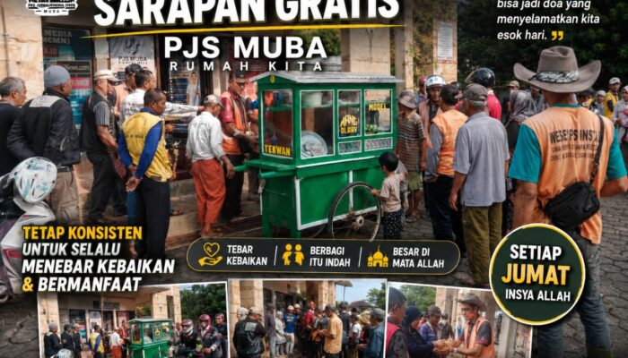 Tanamkan Kebaikan di Jum’at Berkah, Warga Muba Nikmati Sarapan Gratis PJS Muba